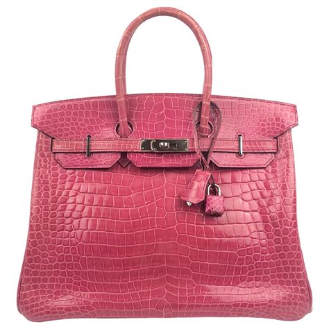 crocodile hermes birkin 35 rose|hermes birkin crocodile handbag.